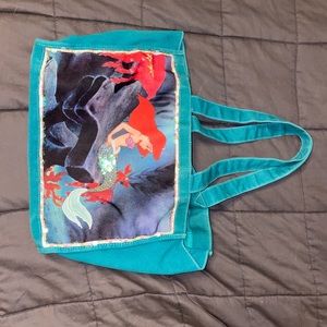 Disney little mermaid canvas tote bag with beading